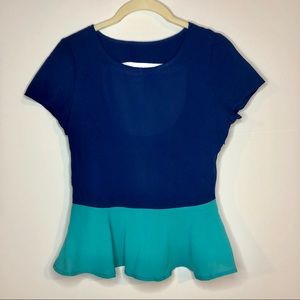 Peplum Shirt with Cut-Out Back